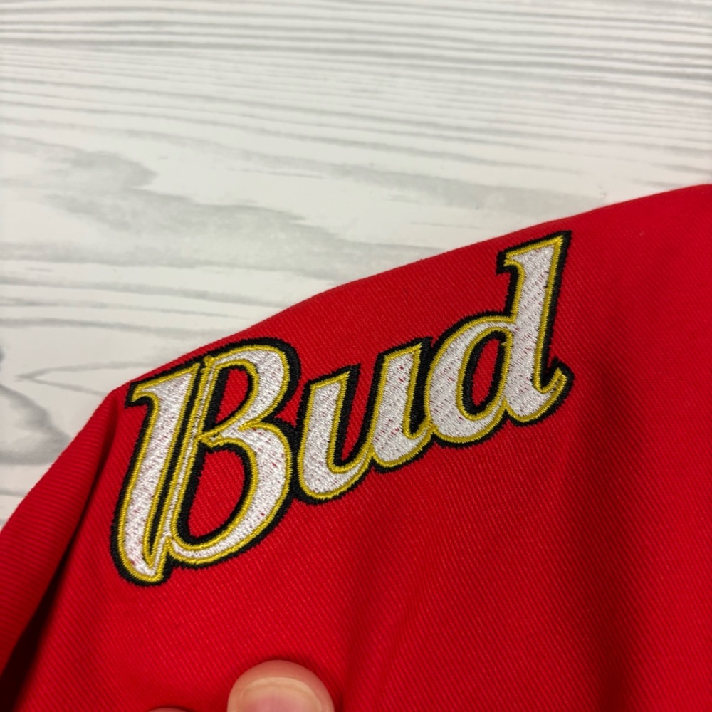 NWT NASCAR DALE EARNHARDT JR BUDWEISER DRIVER FULL SNAP JACKET JRM MEDIUM - Picture 6 of 12